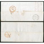 Bahamas Early Letters and Handstamps 1847 (13 Nov.) and 1849 (29 Mar.) entires to London,