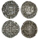 Henry VII (1485-1509), Halfgroats (2), London, type IIIBa, 1.09g, m.m. lis, henric di gra rex agl z