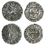 Henry VII (1485-1509), Pennies (2), London, both Sovereign type, 0.64g, m.m. none, henric di gra re