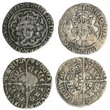 Henry VII (1485-1509), Groats (2), both type IA, 2.67g, m.m. lis and rose dimidiated/halved sun and