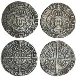 Henry VII (1485-1509), Groats (2), both type IIIC, 3.04g, m.m. greyhound head 1/ greyhound head 2,