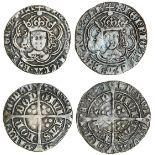 Henry VII (1485-1509), Groats (2), both type IIIC, 2.88g, m.m. crowned leopard’s head/pansy, henric