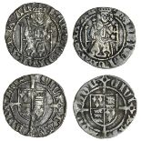 Henry VII (1485-1509), Pennies (2), London, both Sovereign type, 0.70g, m.m. none, henric di gra re