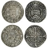 Henry VII (1485-1509), Groats (2), both type IVB, 3.05g, m.m. cross crosslet, henric di gra rex agl