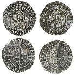 Henry VII (1485-1509), Pennies (2), London, both Sovereign type, 0.75g, m.m. cinquefoil/-, henric d