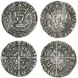 Henry VII (1485-1509), Groats (2), both type IIIC, 2.64g, m.m. greyhound head 2/ greyhound head 1,