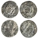 Henry VII (1485-1509), tentative issue, Groats (2), 2.64g, m.m. none, henric vii di gra rex agl z f