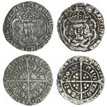 Henry VII (1485-1509), Groats (2), both type IIIB, 2.96g, m.m. escallop, henric di gra rex angl z f