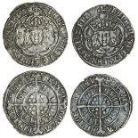 Henry VII (1485-1509), Groats (2), type IIIC, 2.95g, m.m. cross crosslet/ greyhound head 2, henric
