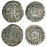 Henry VII (1485-1509), Groats (2), both type IIIC, 3.18g, m.m. crowned leopard’s head, henric di gr