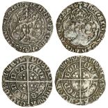 Henry VII (1485-1509), Groats (2), both type II, 2.81g, mm. none, henrc, trefoil stops, higher crow