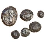 Cyprus, Salamis (late 5th cent. BC), AR Tetrobol, 3.18g, ram lying left, rev. smooth (cf. BMC 6), f
