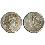 Thrace, Maroneia (late 2nd-mid 1st cents BC), AR Tetradrachm, 16.37g, head of young Dionysos right,