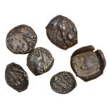 Cyprus, Amathos (c.460-400 BC), AR fractions, 0.12g, 0.12g, 0.21g, 0.23g, 0.39g, 0.38g, lion lying