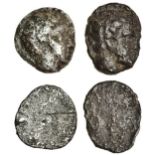 Cyprus, Salamis (late 5th cent. BC), AR Obol, 0.69g, young male head right, rev. blank (BMC 45), pi