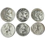 Kingdom of Macedon, Alexander III, the Great (336-323 BC), AR Tetradrachms (3), 17.03g, Amphipolis,