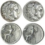 Kingdom of Macedon, Alexander III, the Great (336-323 BC), AR Tetradrachms (2), 16.84g, Babylon, he