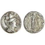 Phoenicia, Arados (108/107 BC), AR Tetradrachm, 15.21g, turreted, veiled and draped bust of Tyche r