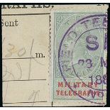 Telegraph Stamps Military Telegraphs Sudan - 1885 Gordon Relief Expedition Selection of form pieces