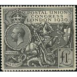 Great Britain King George V Issues 1929 Postal Union Congress £1 black, original creamy gum,