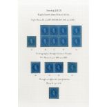 Sarawak 1875 Sir Charles Brooke Issued Stamps 8c. bright blue on blue, an unused study of the trans