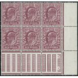 Great Britain King Edward VII Issues 1911-13 Somerset House — 6d. very deep reddish purple, block o