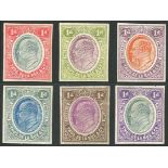 De La Rue Dummy Stamps King Edward VII Head Small head 1d. bi-coloured proofs (6),