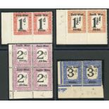 South West Africa Postage Due Stamps 1923 (Jan.-July) Setting I South Africa De La printing 3d. bla