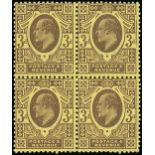 Great Britain King Edward VII Issues 1911 Harrison and Sons, Perforation 14 3d. purple on lemon, bl