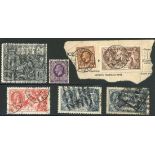 Telegraph Stamps Telegraphic usage of postage stamps Range of King George V stamps (7) showing tele
