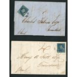 Barbados Britannia Issue Covers Trinidad 1855 (7 May) entire letter rated "4", bearing 1852-55 (1d.