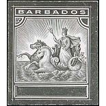 Barbados 1892-1910 Seal of the Colony Issue Die Proofs Master with the upper left corner in issued