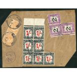 South West Africa Postage Due Stamps Forerunners 1917 (9 Nov.) piece from Windhoek addressed locall