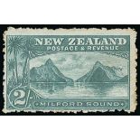 New Zealand 1902-07 Local Print, Single Lined Watermark, Perf. 11 2/- Milford Sound, watermark inve