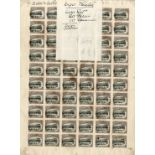 Niue 1920 1/- black and sepia, imperforate gummed sheet of sixty showing vignette with pronounced