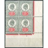 Great Britain King Edward VII Issues 1911-13 Somerset House 2d. grey-green and bright carmine, bloc