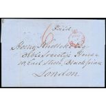 Barbados Early Letters and Handstamps Crowned Circle Handstamps - See also lot 621 1855 (2 Feb.) en