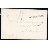 Barbados Early Letters and Handstamps 1808 (1 Feb.) entire letter from Liverpool "via Barbados" to