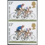 Great Britain Queen Elizabeth II Issues 1978 Cycling 13p. Road Racers, imperforate vertical pair,