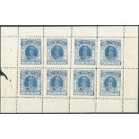 Indian Feudatory States Morvi 1931 3p. blue error of colour booklet pane of eight,