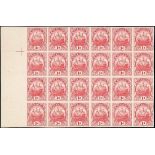 Bermuda 1922-34 Caravel 1d. carmine, type II, imperforate plate proof block of twenty four (6x4)