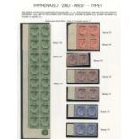 South West Africa 1923 (1 Jan.-17 June) Issued Stamps Damaged "t" in "South West" selection represe