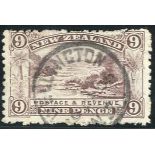 New Zealand 1902-07 Local Print, Single Lined Watermark, Perf. 11 9d. Pink Terraces, the rare brown