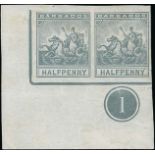 Barbados 1892-1910 Seal of the Colony Issue Imperforate Colour Trials on Gummed Unwatermarked Paper