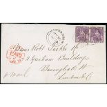 Barbados Britannia Issue Covers United Kingdom 1879 (30 May) double rate envelope to London,