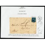 Barbados Britannia Issue Covers St. Lucia 1857 (June and Dec.) large part entires ex the same corre