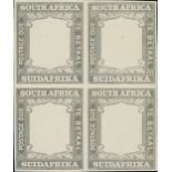 South Africa Postage Due Stamps 1927-28 imperforate plate proofs of the frame in green, carmine and