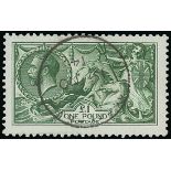 Great Britain King George V Issues 1913 Waterlow £1 green, central c.d.s. cancellation;