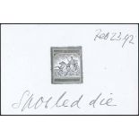 Barbados 1892-1910 Seal of the Colony Issue Die Proofs Master die with uncleared upper corners and