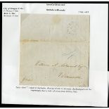 Barbados Early Letters and Handstamps 1843 (8 Aug.) entire letter (worm holes at foot and at top fo
